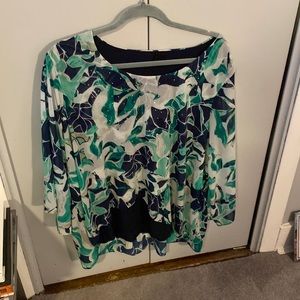 3X blouse. Lined navy shell inside attached . Like new!